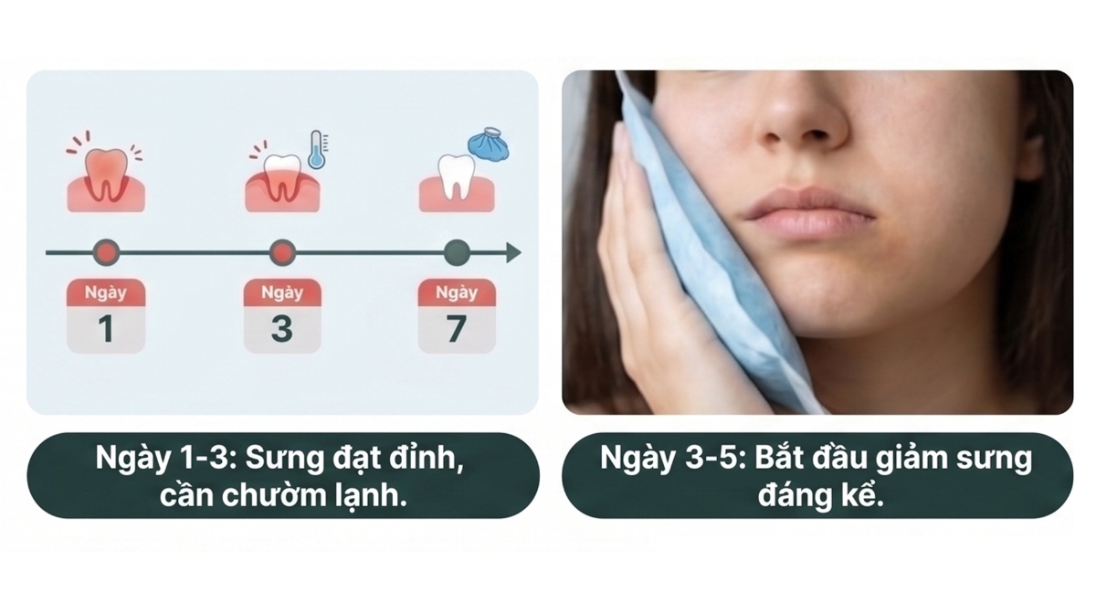 SAU NHỔ RĂNG KHÔN BAO LÂU HẾT SƯNG 1