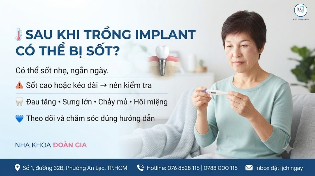 TRỒNG IMPLANT CÓ THỂ BỊ SỐT KHÔNG